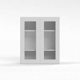 Shaker White 24" Glass Door Wall Cabinet