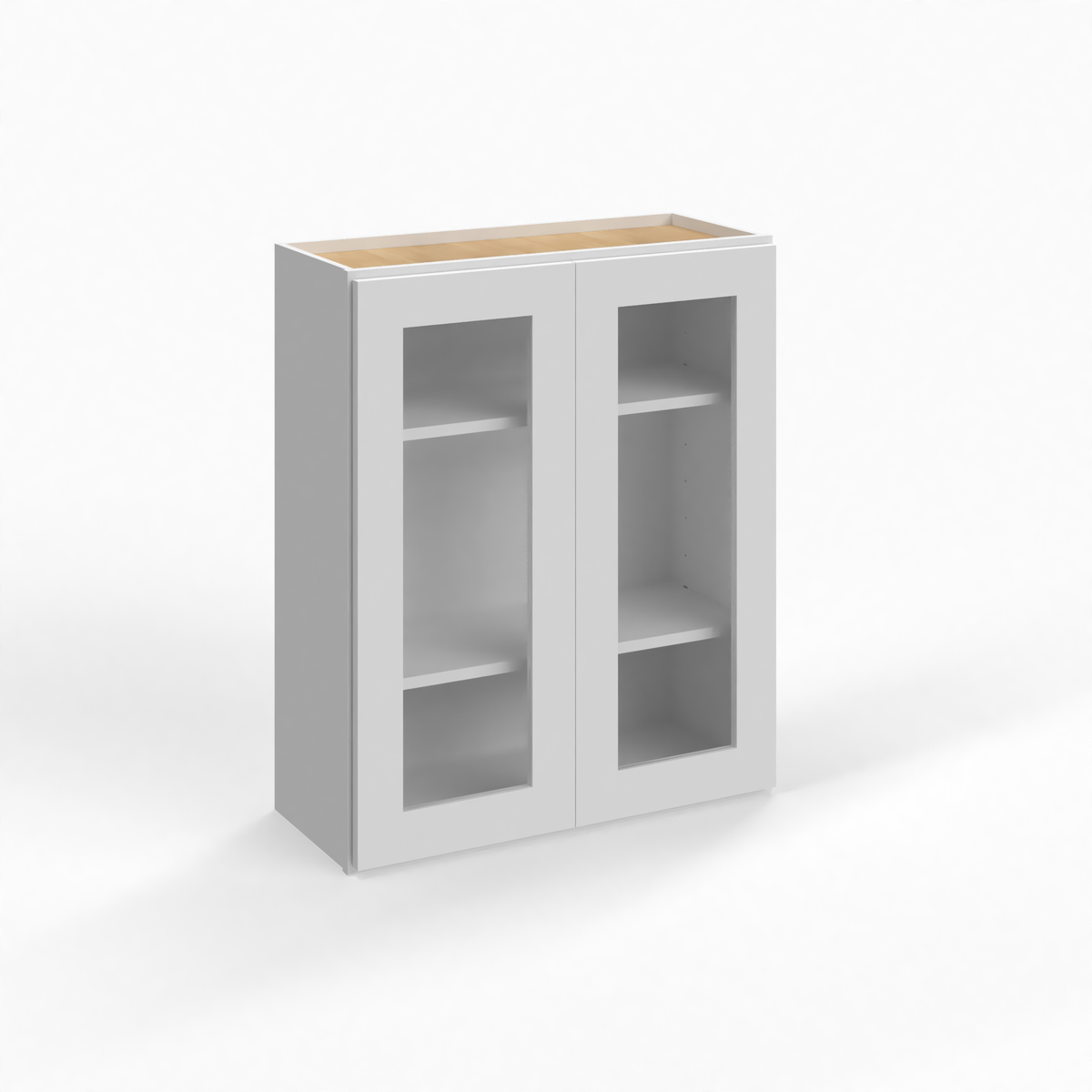 Shaker White 24" Glass Door Wall Cabinet