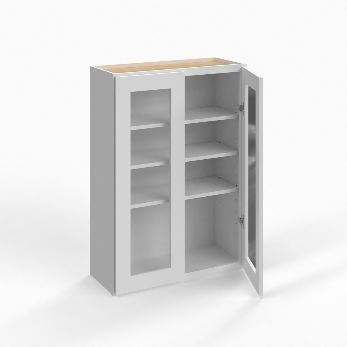 Shaker White 24" Glass Door Wall Cabinet