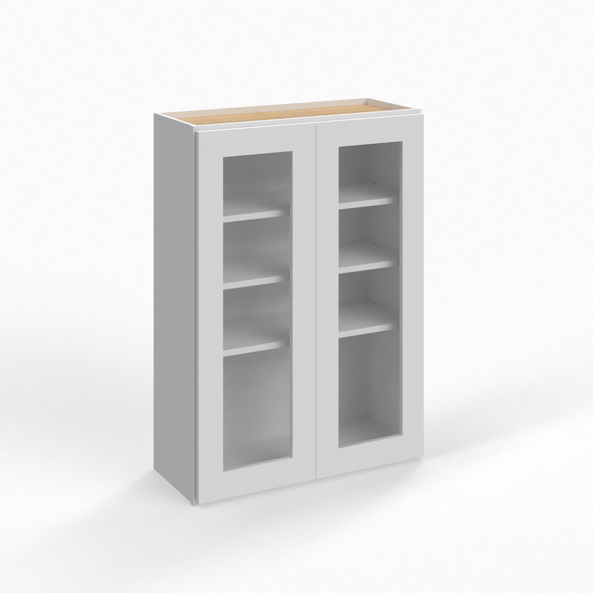 Shaker White 24" Glass Door Wall Cabinet