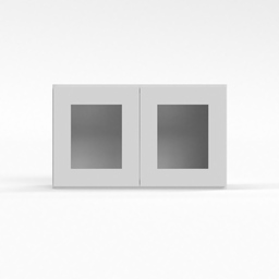 Shaker White 30" Glass Door Wall Cabinet