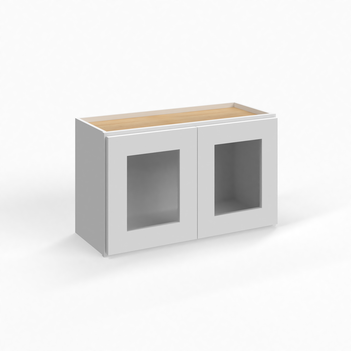 Shaker White 30" Glass Door Wall Cabinet
